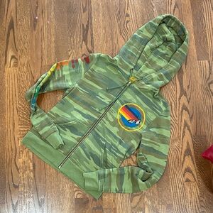 Aviator Nation Women’s Camouflage Hoodie with Rainbow Patch